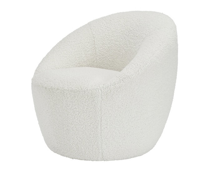 Large Off-White Boucle Chair