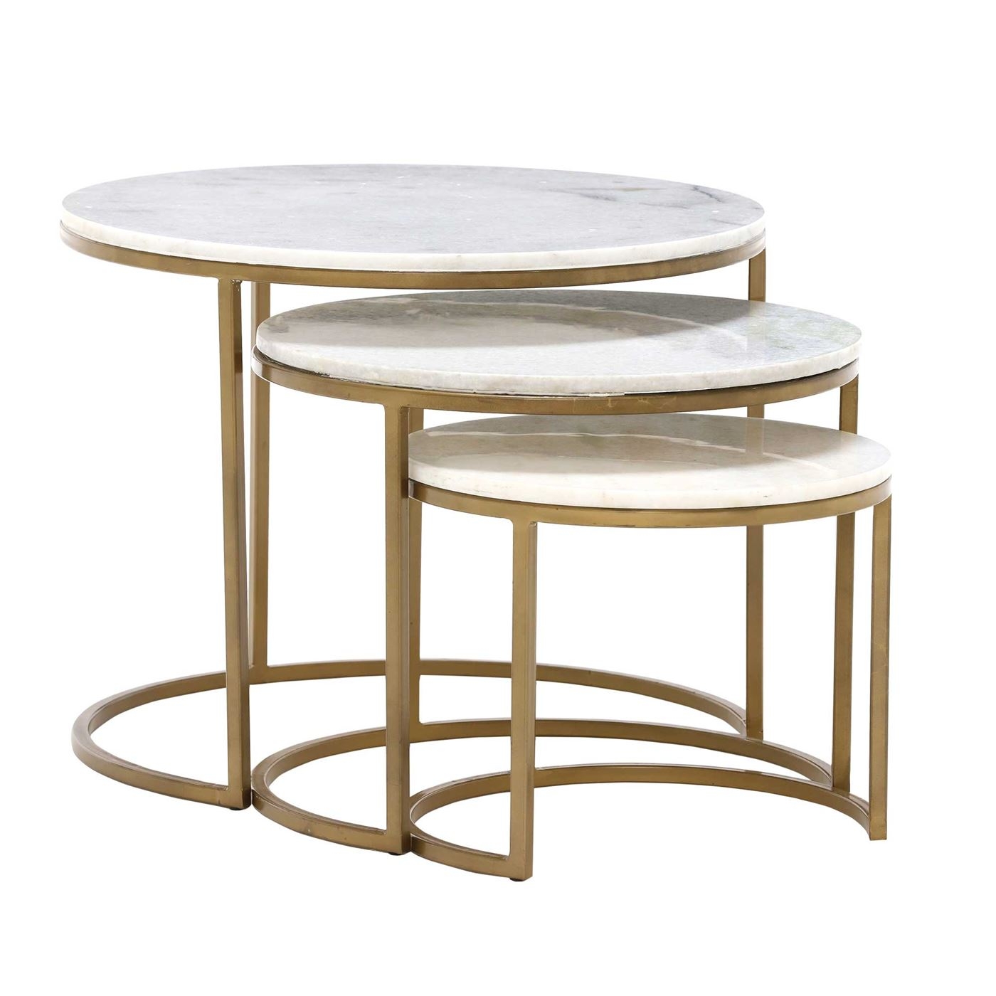 Three Dita Marble Side Tables
