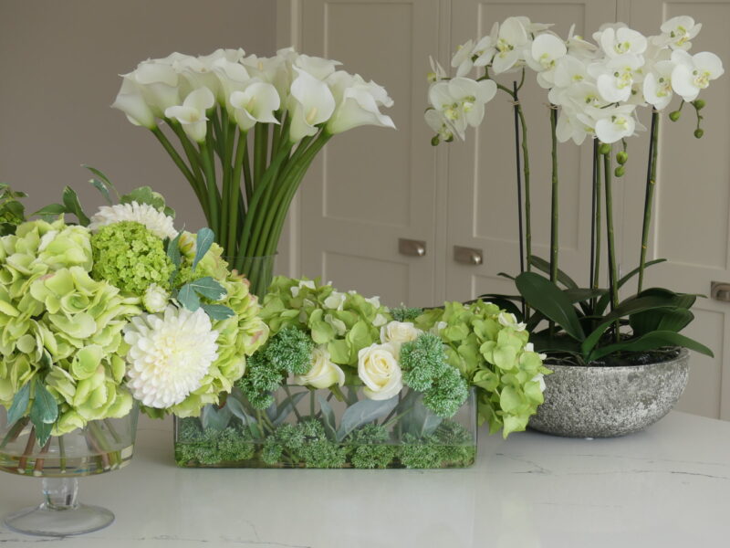 Premium Hydrangea Arrangement In Glass Vase