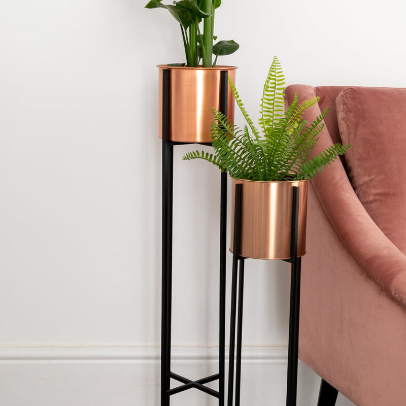 Small Copper Stilts Plant Holder