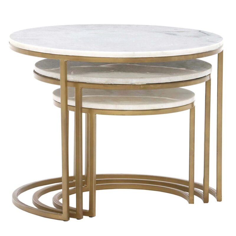 Three Dita Marble Side Tables